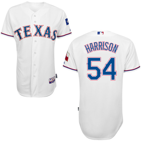 Matt Harrison #54 MLB Jersey-Texas Rangers Men's Authentic Home White Cool Base Baseball Jersey